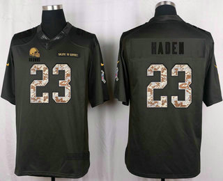 Men's Cleveland Browns #23 Joe Haden Brown Black Anthracite 2016 Salute To Service Stitched NFL Nike Limited Jersey