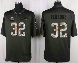 Men's Cleveland Browns #32 Ozzie Newsome Black Anthracite 2016 Salute To Service Stitched NFL Nike Limited Jersey