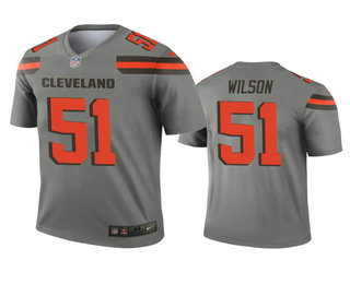 Men's Cleveland Browns #51 Mack Wilson Gray Inverted Legend Jersey