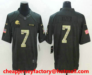 Men's Cleveland Browns #7 DeShone Kizer Black Anthracite 2016 Salute To Service Stitched NFL Nike Limited Jersey