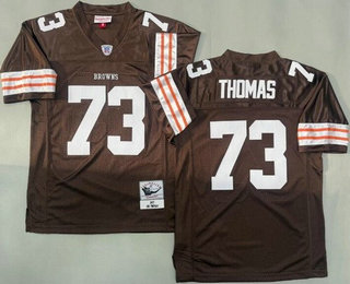Men's Cleveland Browns #73 Joe Thomas Brown 2007 Throwback Jersey
