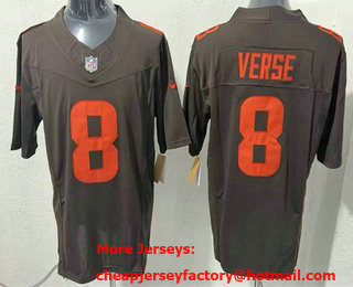 Men's Cleveland Browns #8 Jared Verse Limited Brown Alternate FUSE Vapor Jersey