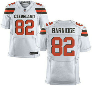 Men's Cleveland Browns #82 Gary Barnidge White Road 2015 NFL Nike Elite Jersey