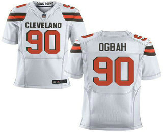 Men's Cleveland Browns #90 Emmanuel Ogbah White New Elite Jersey