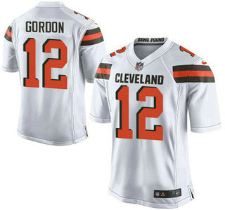 Men's Cleveland Browns #12 Josh Gordon White Road 2015 NFL Nike Elite Jersey
