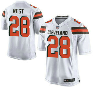 Men's Cleveland Browns #28 Terrance West White Road 2015 NFL Nike Elite Jersey