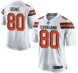 Men's Cleveland Browns #80 Dwayne Bowe White Road 2015 NFL Nike Elite Jersey