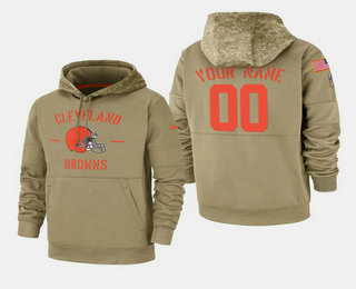 Men's Cleveland Browns Custom 2019 Salute to Service Sideline Therma Pullover Hoodie