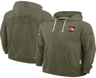 Men's Cleveland Browns Olive 2025 Salute to Service Pullover Hoodie