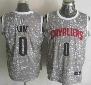 Men's Cleveland Cavaliers #0 Kevin Love 2015 Gray City Lights Swingman Jersey
