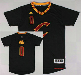 Men's Cleveland Cavaliers #0 Kevin Love Revolution 30 Swingman 2015-16 New Navy Blue Short-Sleeved Jersey