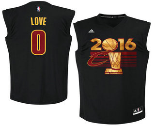 Men's Cleveland Cavaliers #0 Kevin Love Revolution 30 Swingman 2016 Champions Fashion Black Jersey