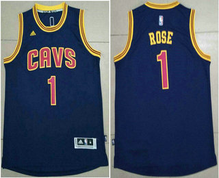Men's Cleveland Cavaliers #1 Derrick Rose Navy Blue Revolution 30 Swingman Stitched NBA Jersey