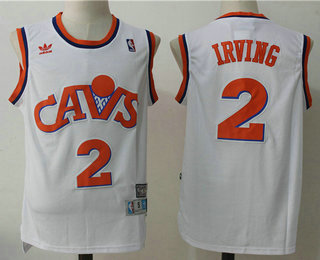 Men's Cleveland Cavaliers #2 Kyrie Irving CavFanatic White Hardwood Classics Soul Swingman Throwback Jersey