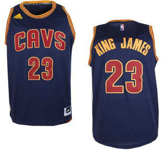 Men's Cleveland Cavaliers #23 King James Nickname Revolution 30 Swingman 2014 New Navy Blue Jersey -Printed
