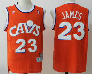 Men's Cleveland Cavaliers #23 LeBron James CavFanatic Orange Hardwood Classics Soul Swingman Throwback Jersey