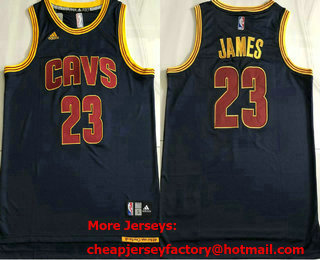 Men's Cleveland Cavaliers #23 LeBron James Navy Blue Revolution 30 AU Jersey