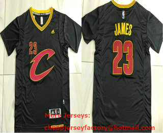 Men's Cleveland Cavaliers #23 LeBron James Revolution 30 AU 2016 New Navy Blue Short-Sleeved Jersey