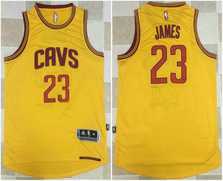 Men's Cleveland Cavaliers #23 LeBron James Yellow AU Soul Swingman Jersey