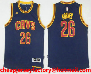 Men's Cleveland Cavaliers #26 Kyle Korver Navy Blue Revolution 30 Swingman Stitched NBA Jersey