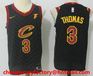 Men's Cleveland Cavaliers #3 Isaiah Thomas Black 2017-2018 Nike Authentic Goodyear Stitched NBA Jersey