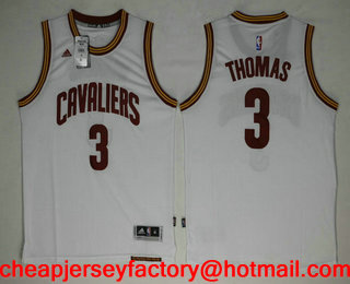 Men's Cleveland Cavaliers #3 Isaiah Thomas White Revolution 30 Swingman Stitched NBA Jersey