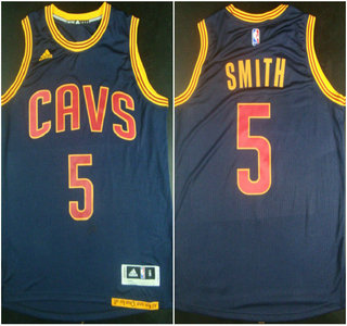 Men's Cleveland Cavaliers #5 J.R. Smith Revolution 30 Swingman 2014 New Navy Blue Jersey