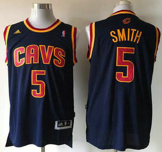 Men's Cleveland Cavaliers #5 J.R. Smith Revolution 30 Swingman Navy Blue Jersey