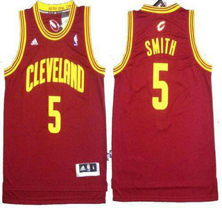 Men's Cleveland Cavaliers #5 J.R. Smith Revolution 30 Swingman Red Jersey