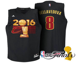 Men's Cleveland Cavaliers #8 Matthew Dellavedova Black 2016 NBA Finals Champions Jersey