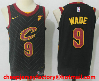 Men's Cleveland Cavaliers #9 Dwyane Wade Black 2017-2018 Nike Authentic Goodyear Stitched NBA Jersey