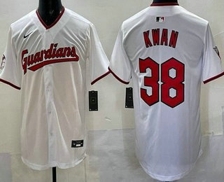 Men's Cleveland Guardians #38 Steven Kwan White Limited Jersey