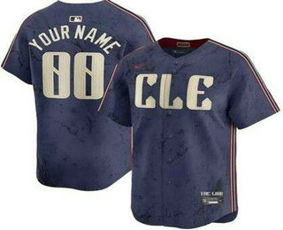 Men's Cleveland Guardians Customized Navy City Connect Limited Jersey
