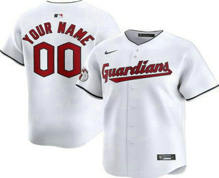 Men's Cleveland Guardians Customized White Limited Jersey