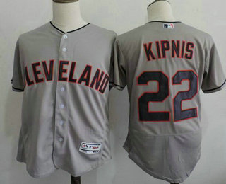 Men's Cleveland Indians #22 Jason Kipnis Gray Road 2016 Flexbase Baseball Jersey