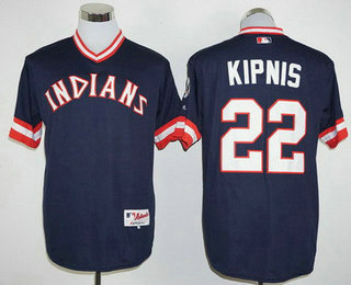 Men's Cleveland Indians #22 Jason Kipnis Navy Blue Pullover 1976 Turn Back the Clock Jersey