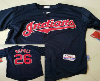Men's Cleveland Indians #26 Mike Napoli Navy Blue Stitched Baseball Jersey