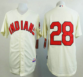 Men's Cleveland Indians #28 Corey Kluber Cream Jersey