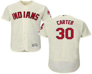 Men's Cleveland Indians #30 Joe Carter Cream 2016 Flexbase Baseball Jersey