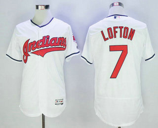 Men's Cleveland Indians #7 Kenny Lofton White Home 2016 Flexbase Baseball Jersey