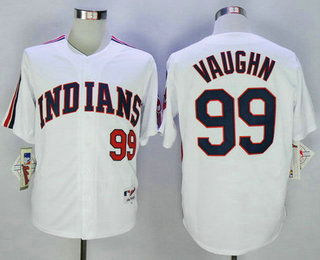 Men's Cleveland Indians #99 Rick Vaughn Retired White 1978 Cooperstown Collection Throwback Jersey
