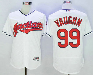 Men's Cleveland Indians #99 Rick Vaughn White 2016 Flexbase Baseball Jersey