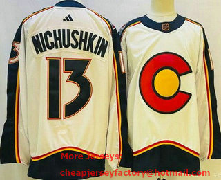 Men's Colorado Avalanche #13 Valeri Nichushkin White 2022 Reverse Retro Authentic Jersey