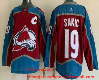 Men's Colorado Avalanche #19 Joe Sakic Red Authentic Jersey