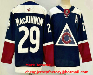 Men's Colorado Avalanche #29 Nathan MacKinnon Navy Blue 2024 Stitched Jersey