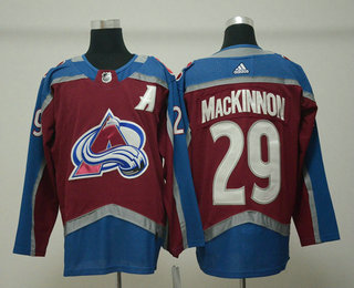 Men's Colorado Avalanche #29 Nathan MacKinnon Red With A Patch 2017-2018 Hockey Stitched NHL Jersey