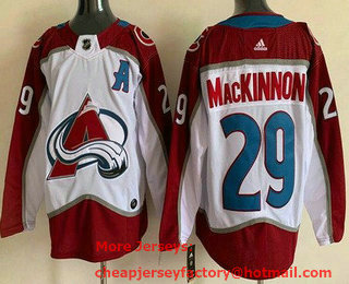 Men's Colorado Avalanche #29 Nathan MacKinnon White 2022 Authentic Jersey