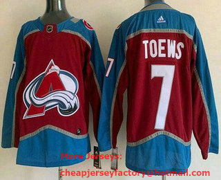 Men's Colorado Avalanche #7 Devon Toews Red Authentic Jersey