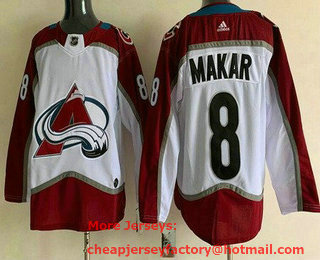 Men's Colorado Avalanche #8 Cale Makar White Stitched Jersey
