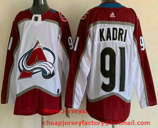 Men's Colorado Avalanche #91 Nazem Kadri White Authentic Jersey
